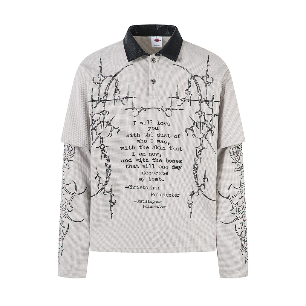 Faux-layered long-sleeve T-shirt