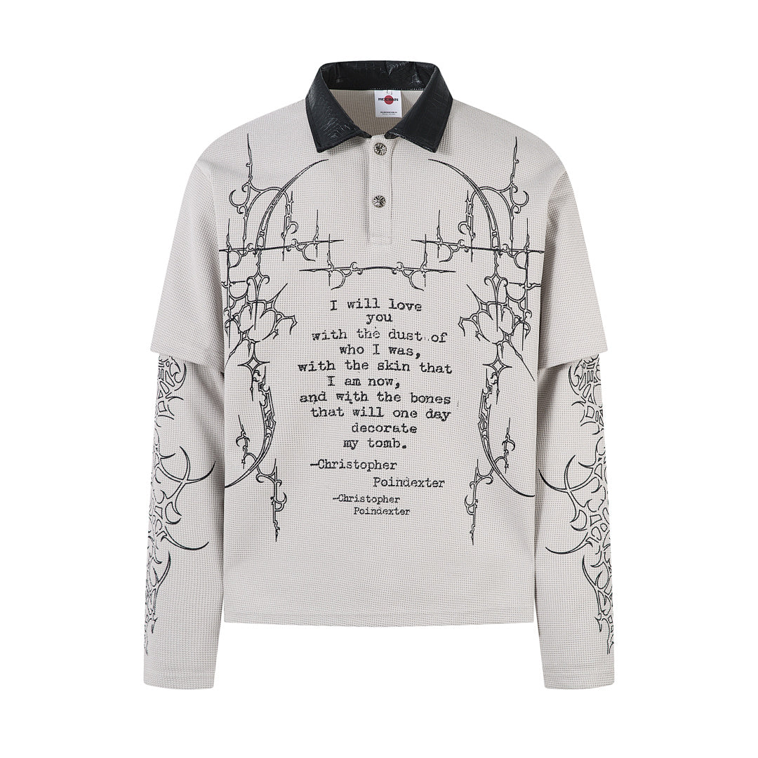 Faux-layered long-sleeve T-shirt