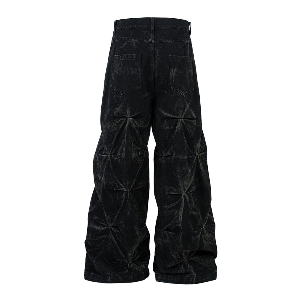 Pleated Denim Trousers