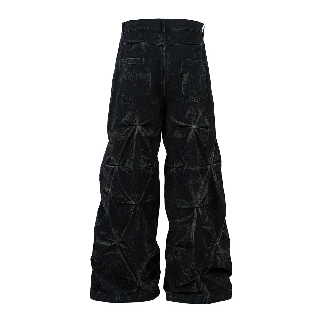 Pleated Denim Trousers