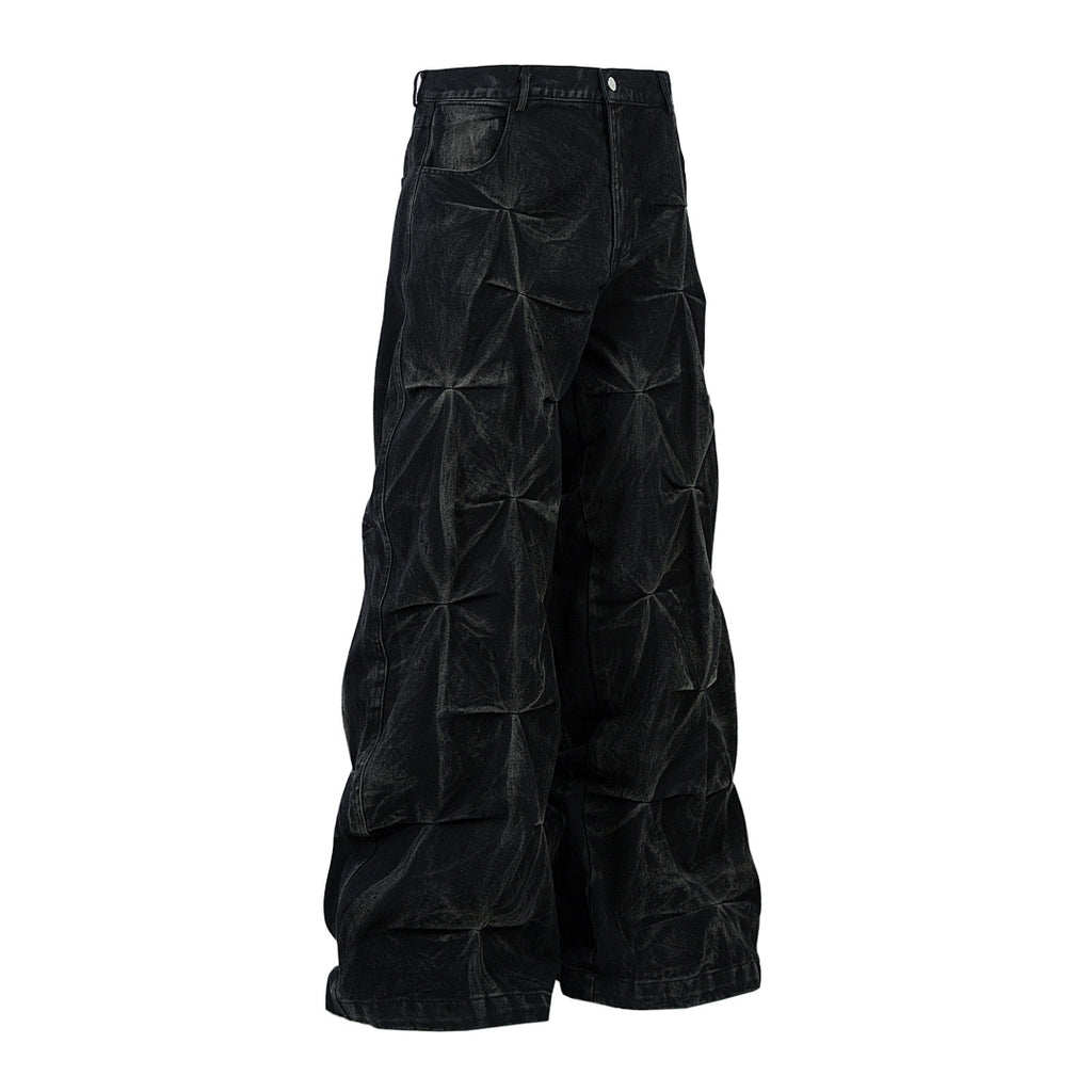 Pleated Denim Trousers