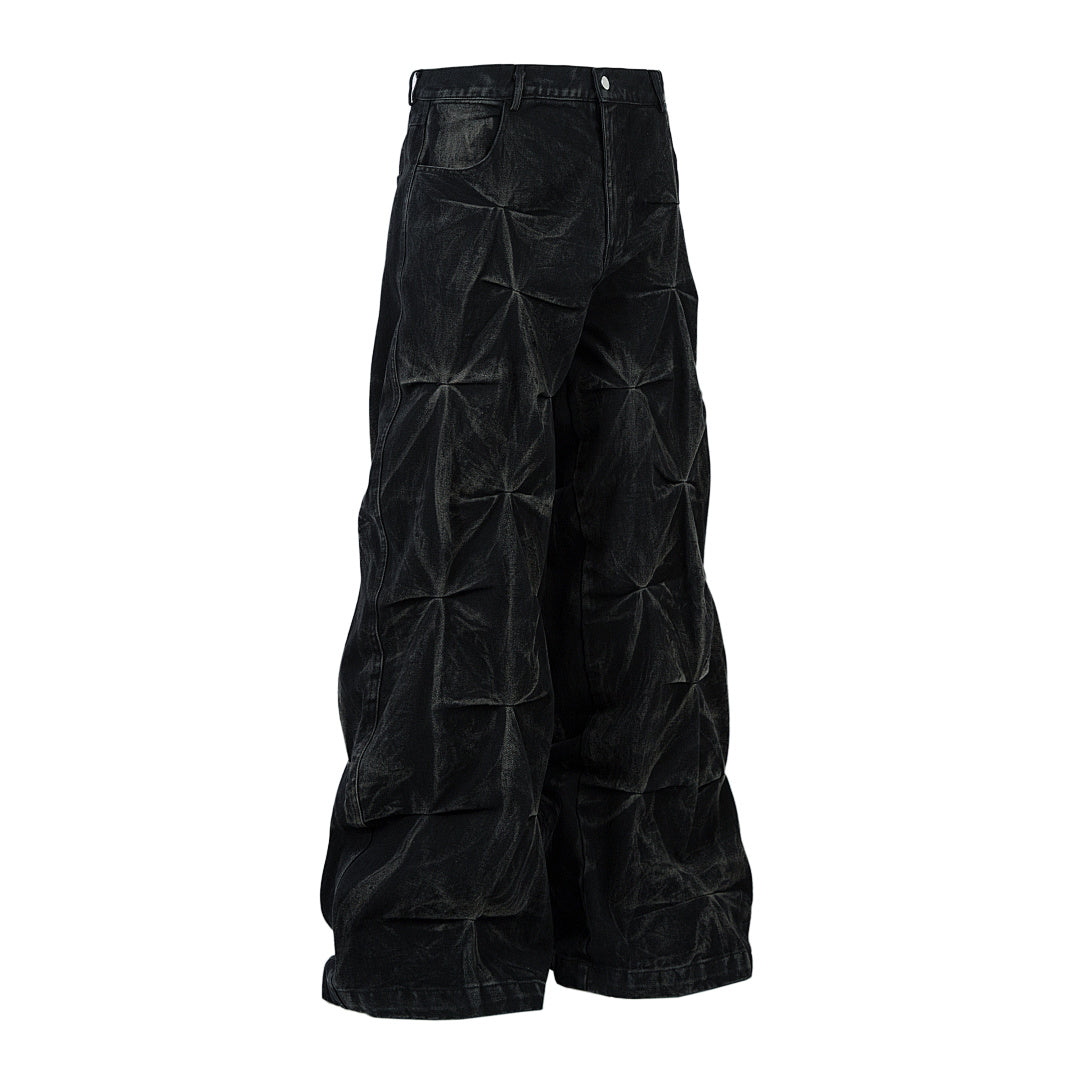Pleated Denim Trousers