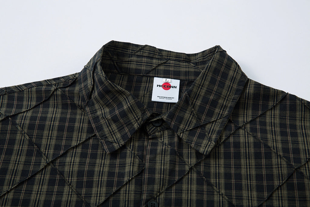 Faux-layered shirt      Brown