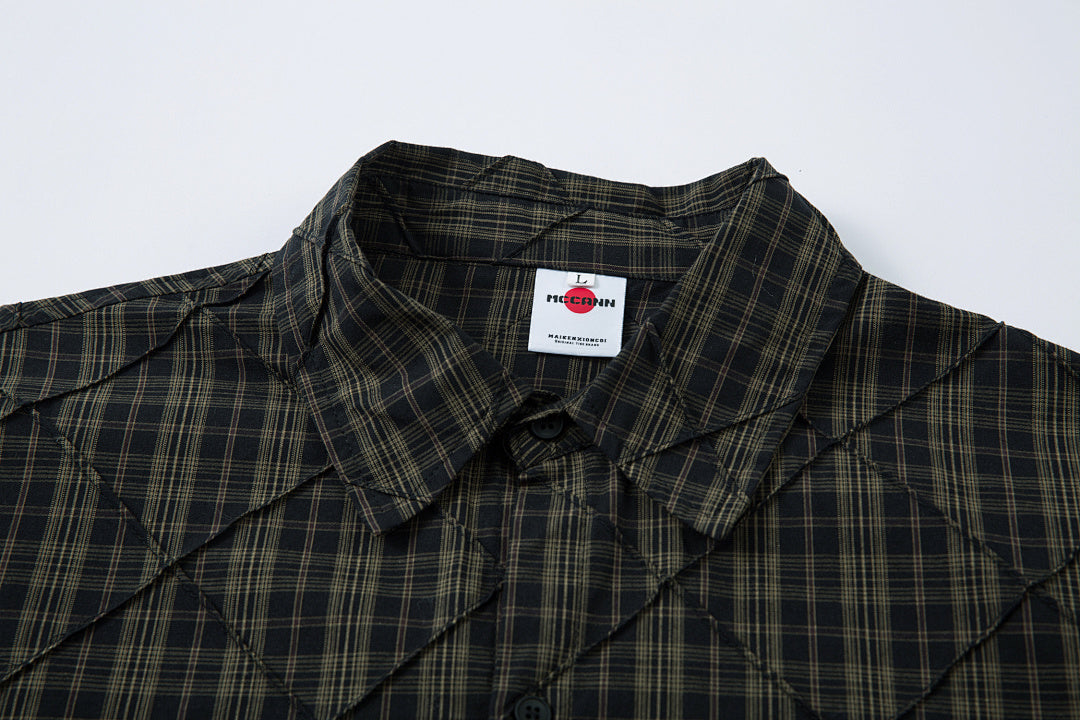 Faux-layered shirt      Brown