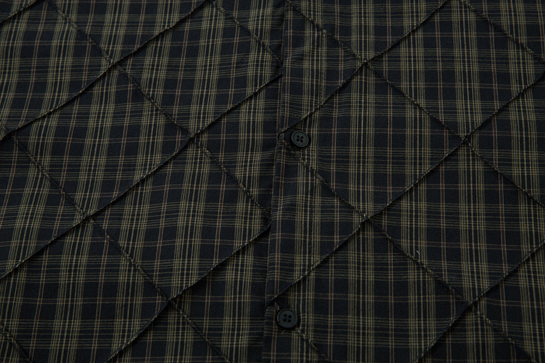 Faux-layered shirt      Brown
