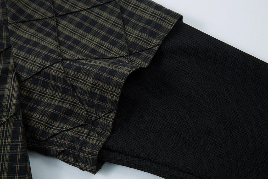 Faux-layered shirt      Brown