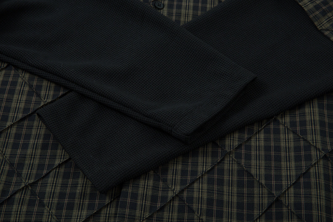 Faux-layered shirt      Brown