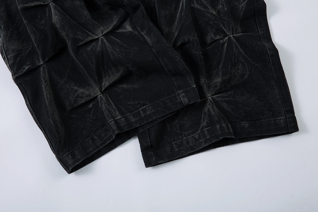 Pleated Denim Trousers