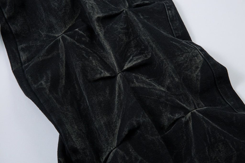 Pleated Denim Trousers