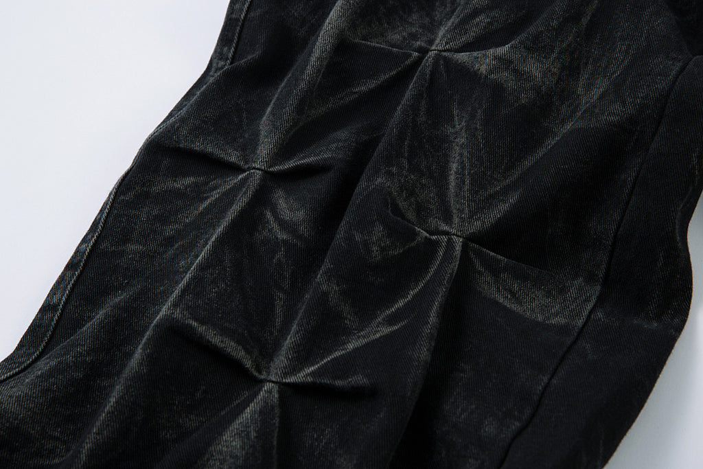 Pleated Denim Trousers