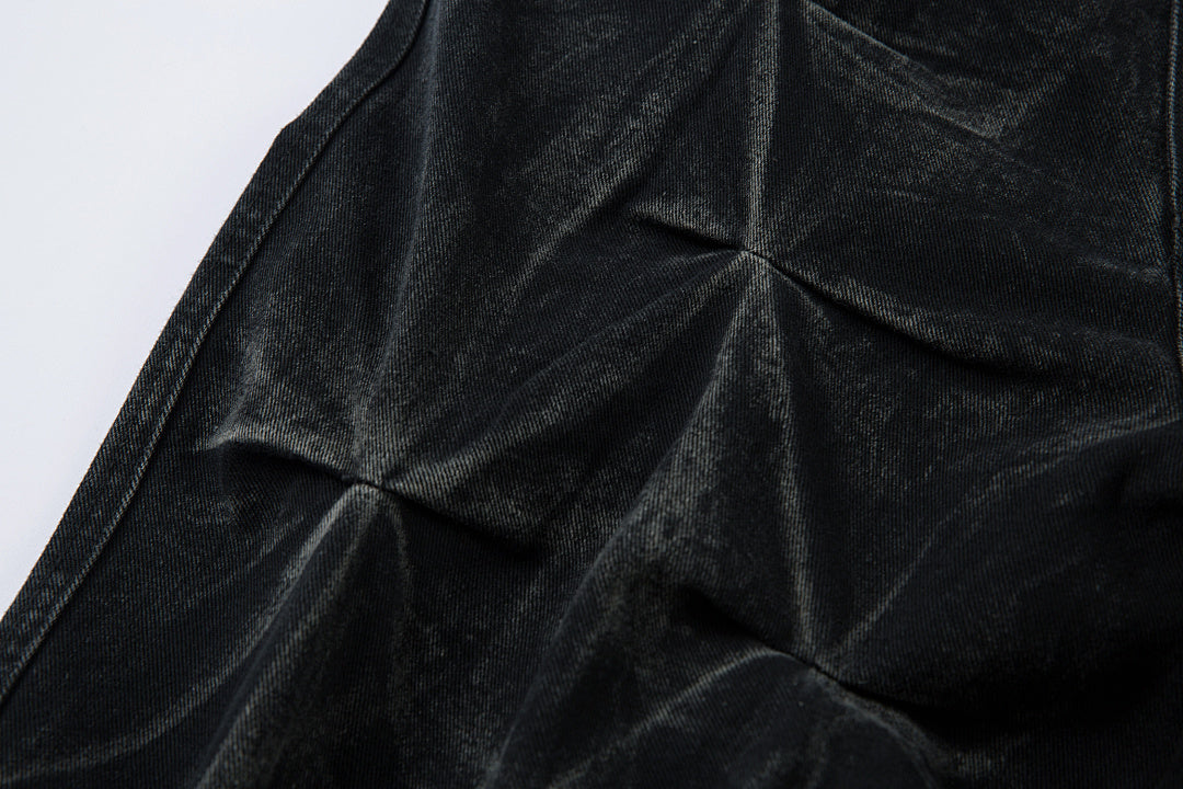 Pleated Denim Trousers