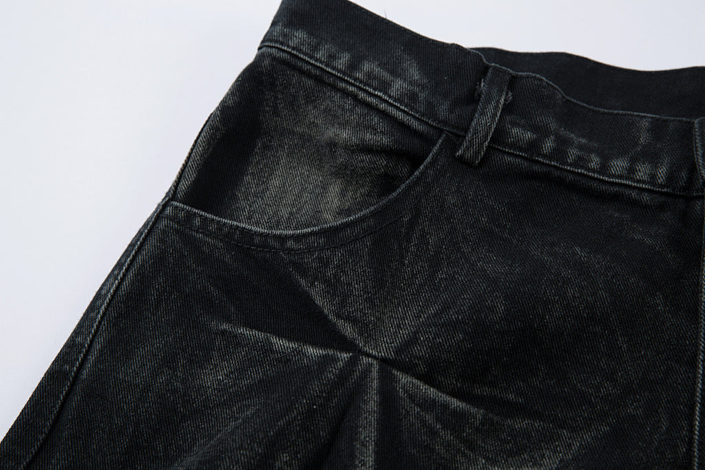 Pleated Denim Trousers