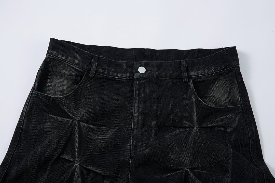 Pleated Denim Trousers