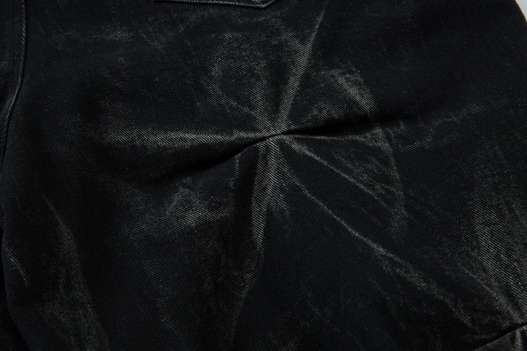 Pleated Denim Trousers