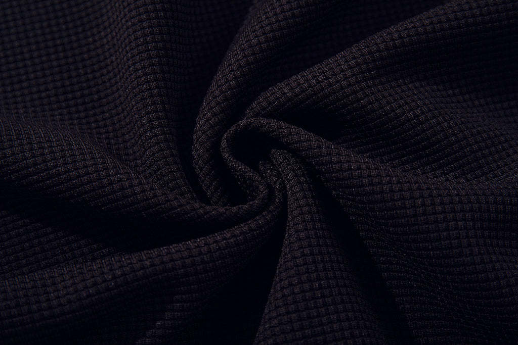 Waffle-knit short-sleeve polo shirt