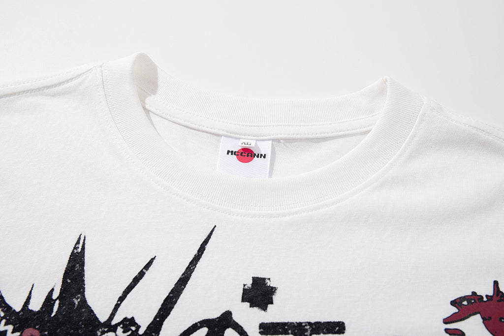 Snowflake-texture breathable short-sleeve T-shirt – White