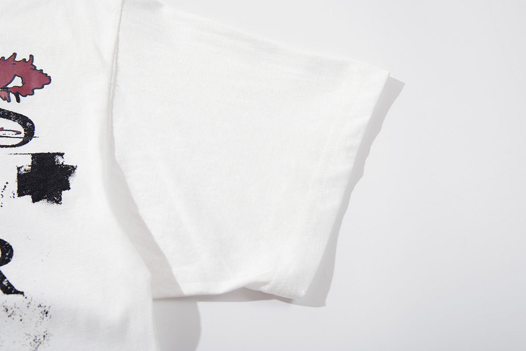 Snowflake-texture breathable short-sleeve T-shirt – White