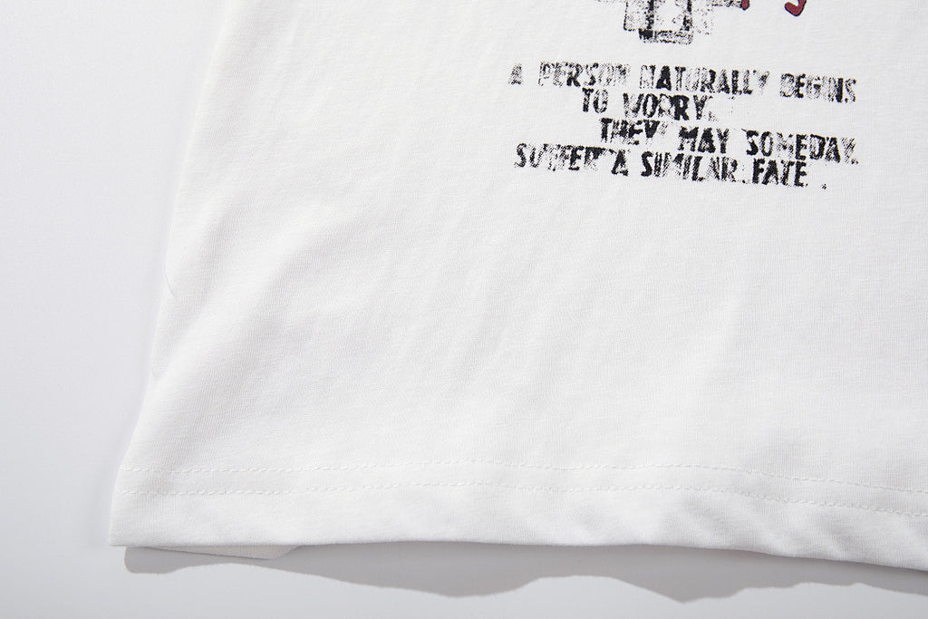 Snowflake-texture breathable short-sleeve T-shirt – White