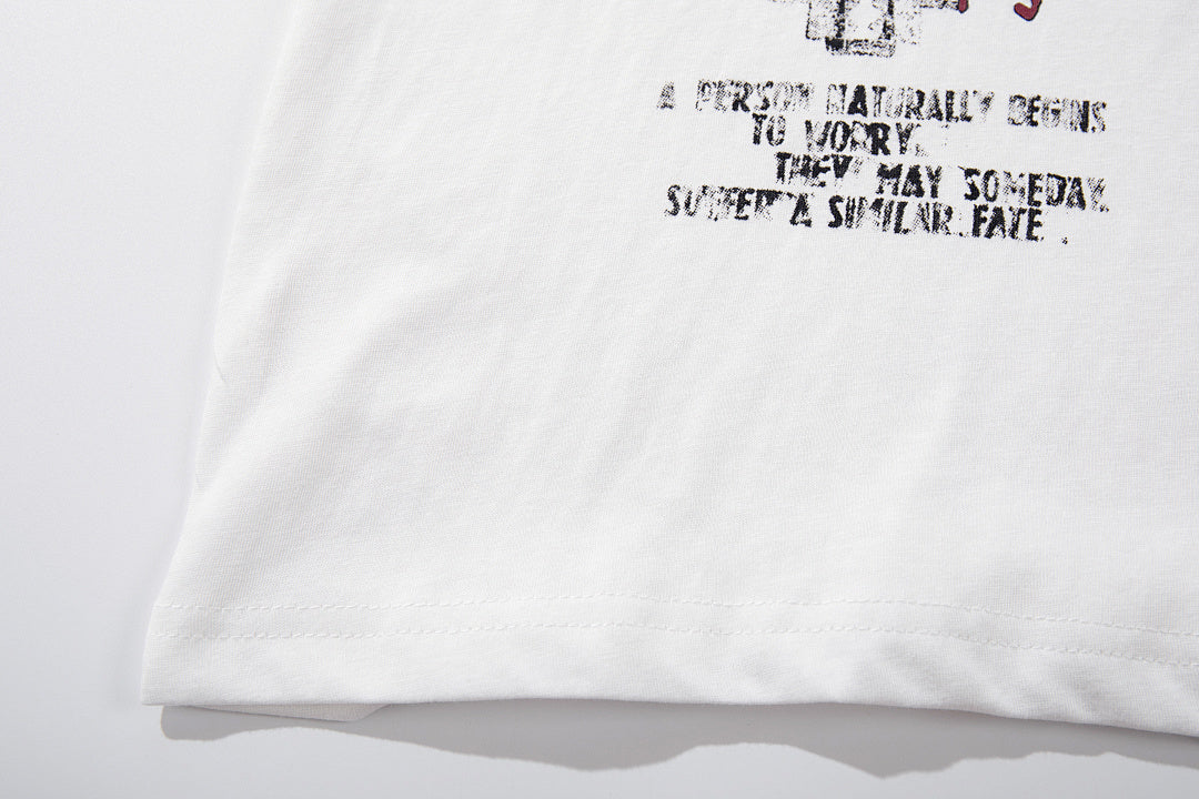 Snowflake-texture breathable short-sleeve T-shirt – White