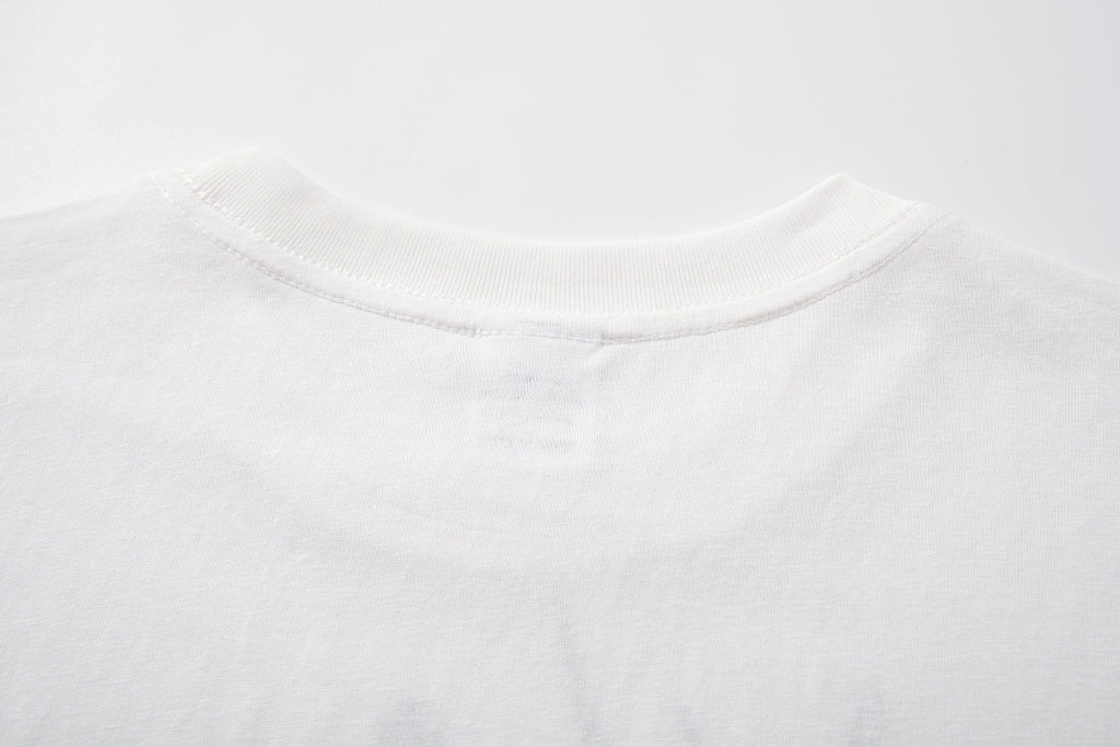 Snowflake-texture breathable short-sleeve T-shirt – White