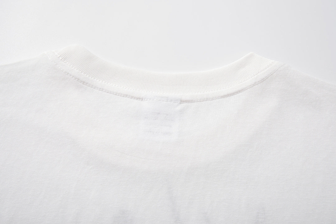 Snowflake-texture breathable short-sleeve T-shirt – White