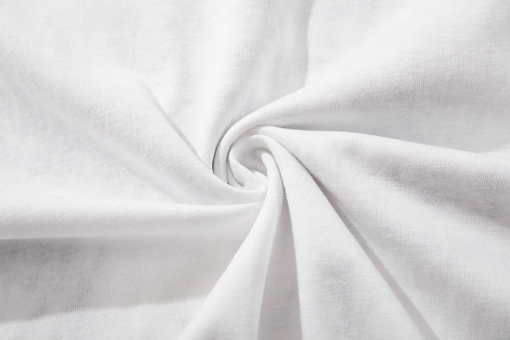 Snowflake-texture breathable short-sleeve T-shirt – White