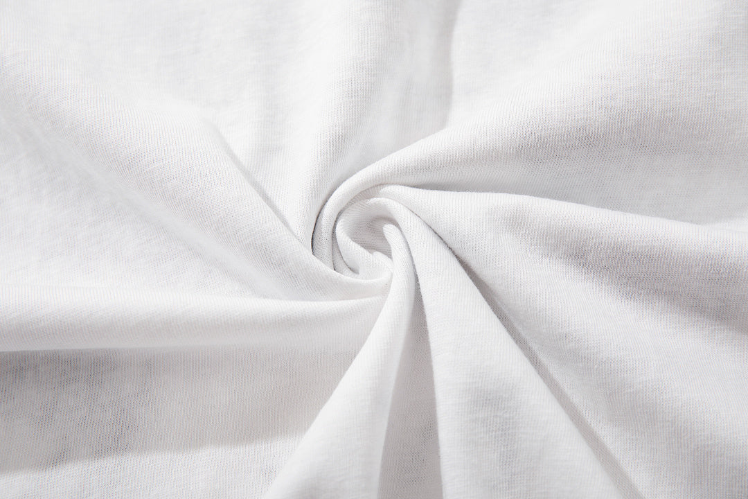 Snowflake-texture breathable short-sleeve T-shirt – White