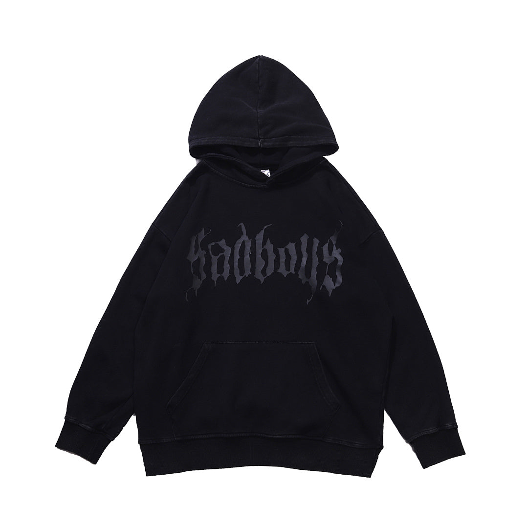 Terry sweatshirt, black, gray