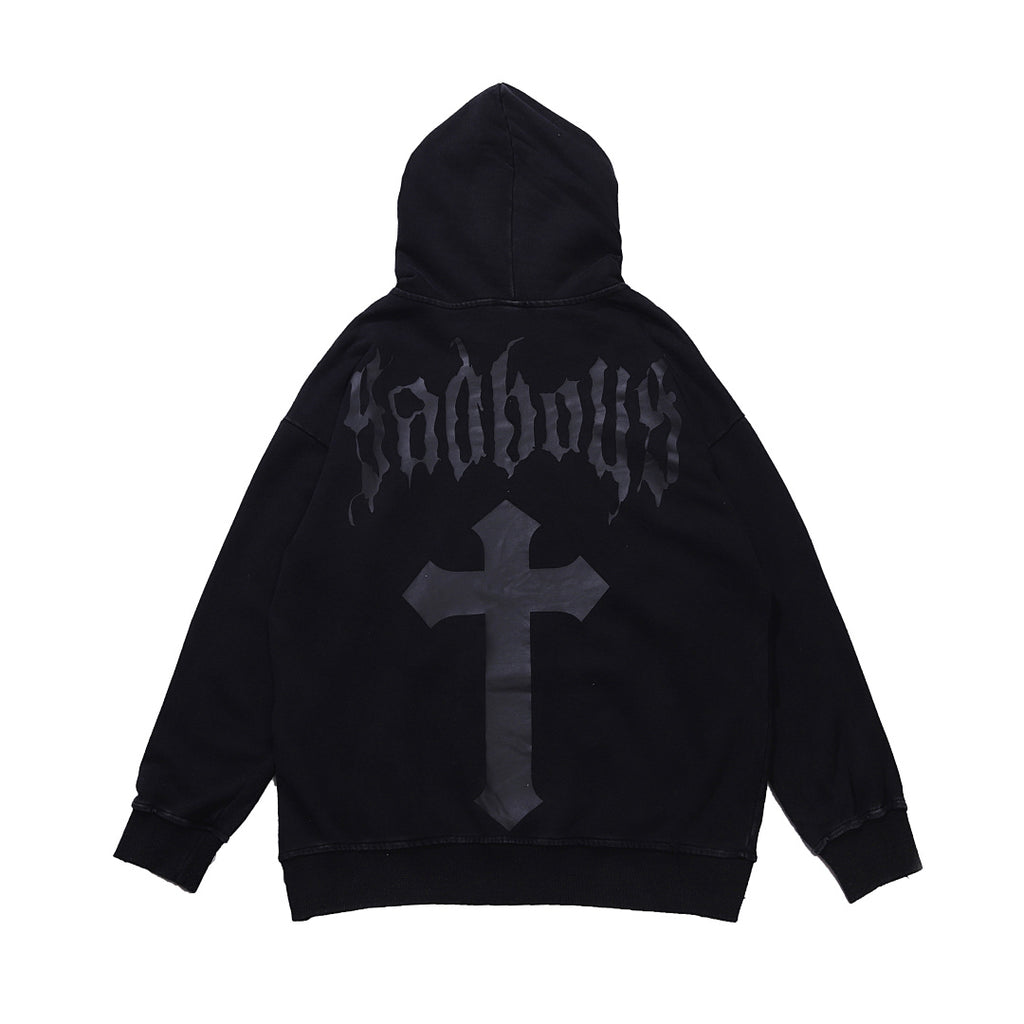 Terry sweatshirt, black, gray