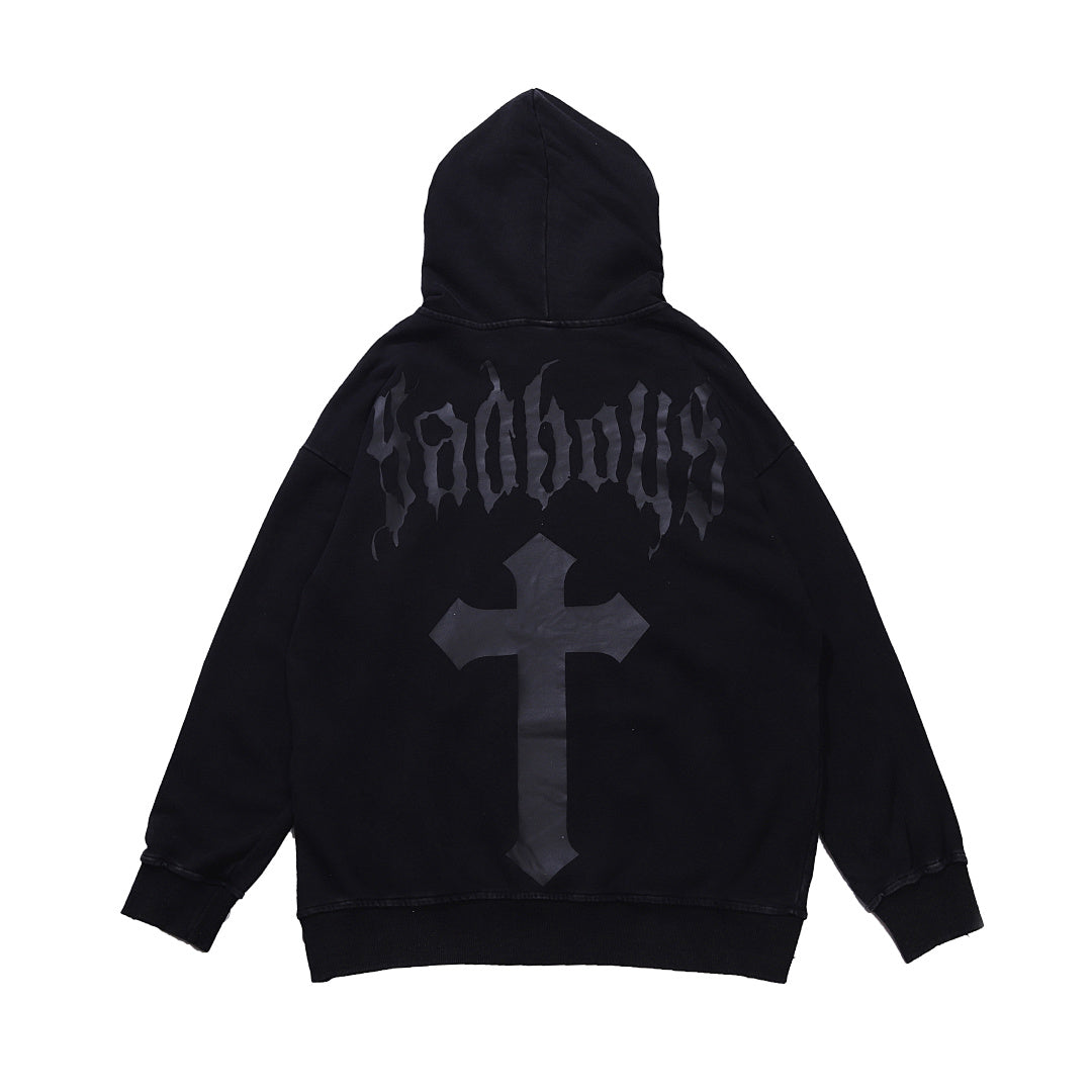 Terry sweatshirt, black, gray
