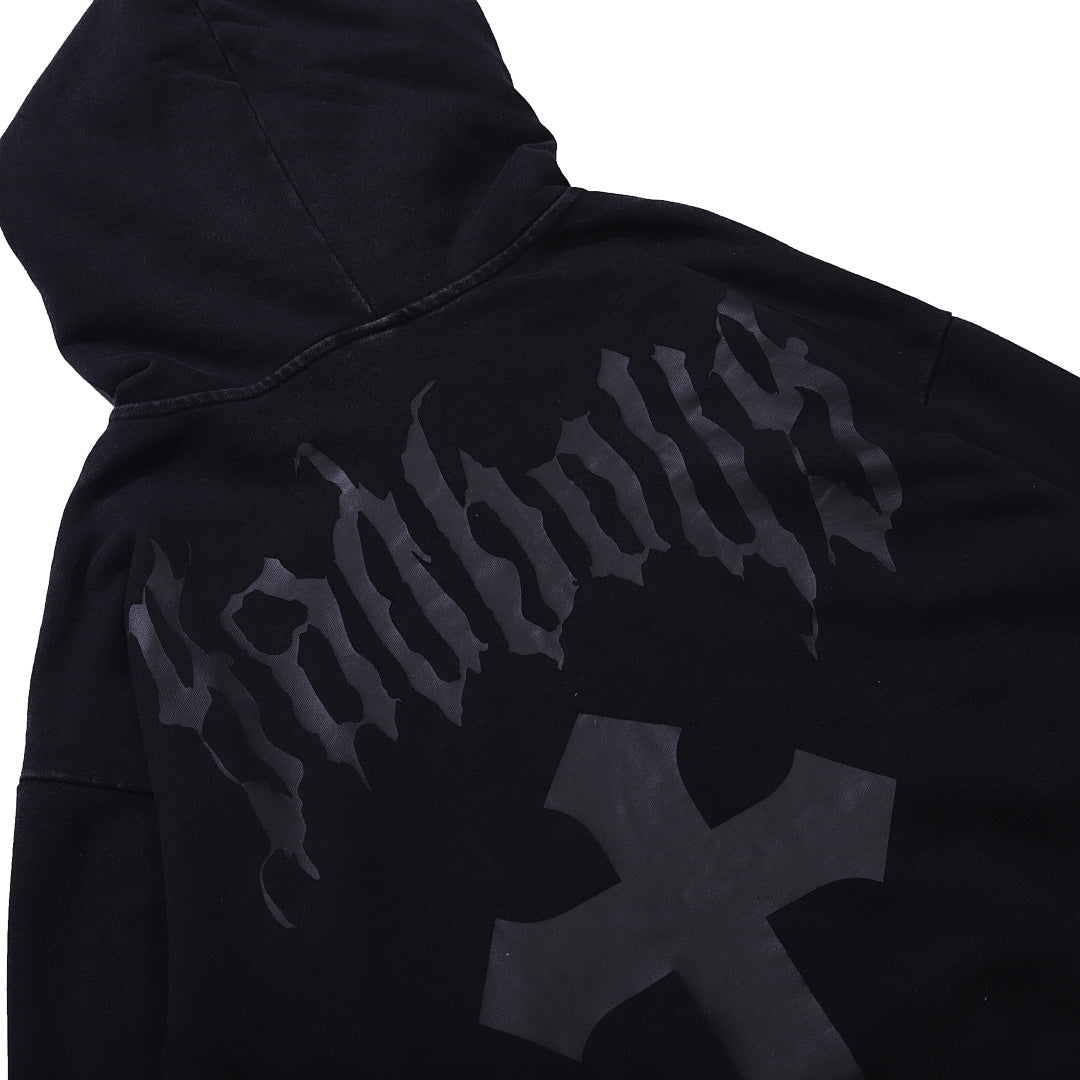 Terry sweatshirt, black, gray