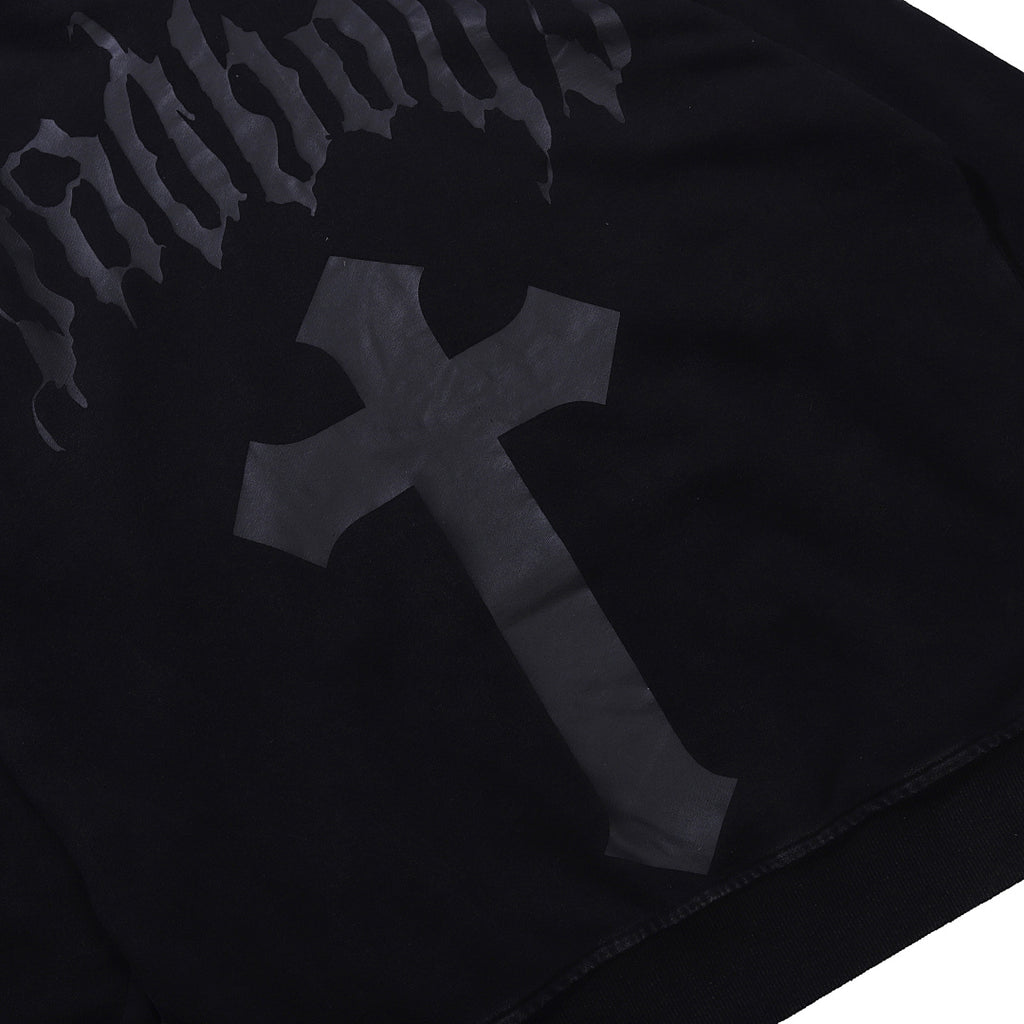 Terry sweatshirt, black, gray