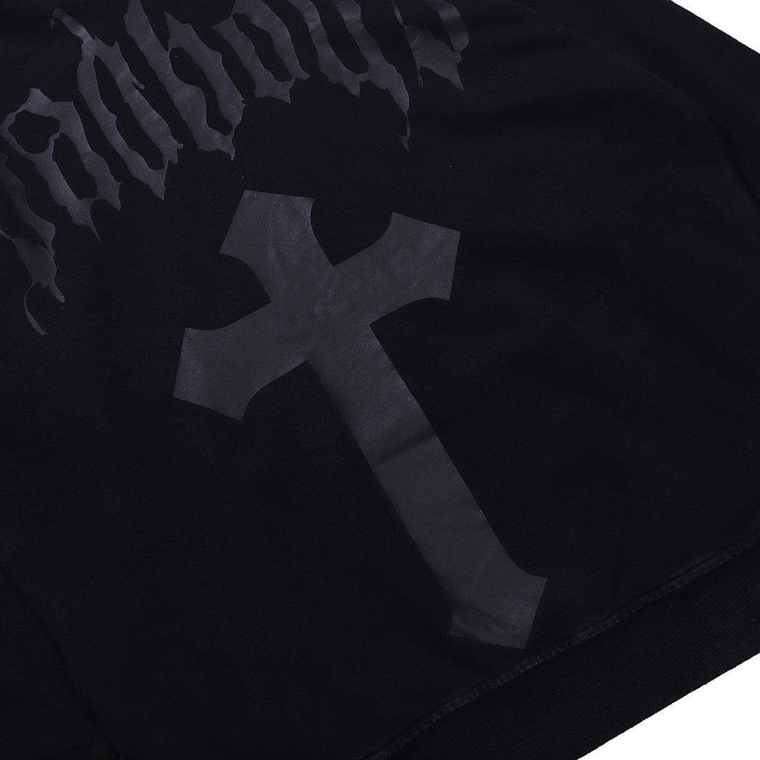 Terry sweatshirt, black, gray