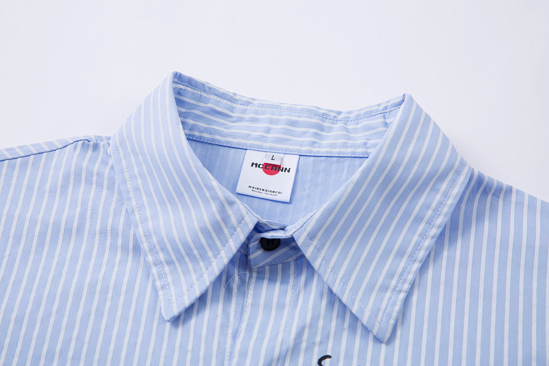 Faux-layered shirt – Blue