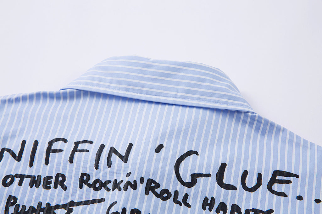 Faux-layered shirt – Blue