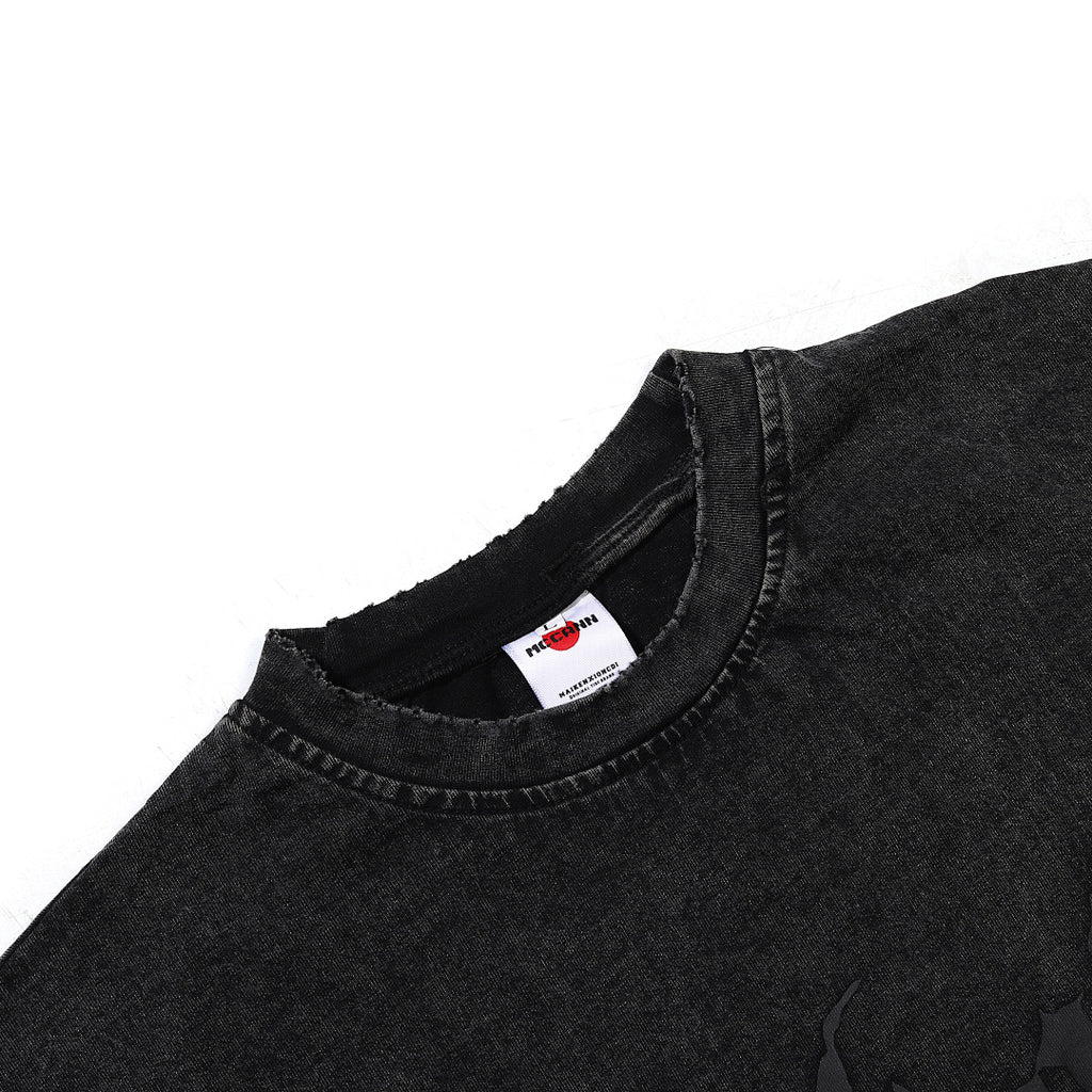 Garment-dyed short-sleeve T-shirt (grey)