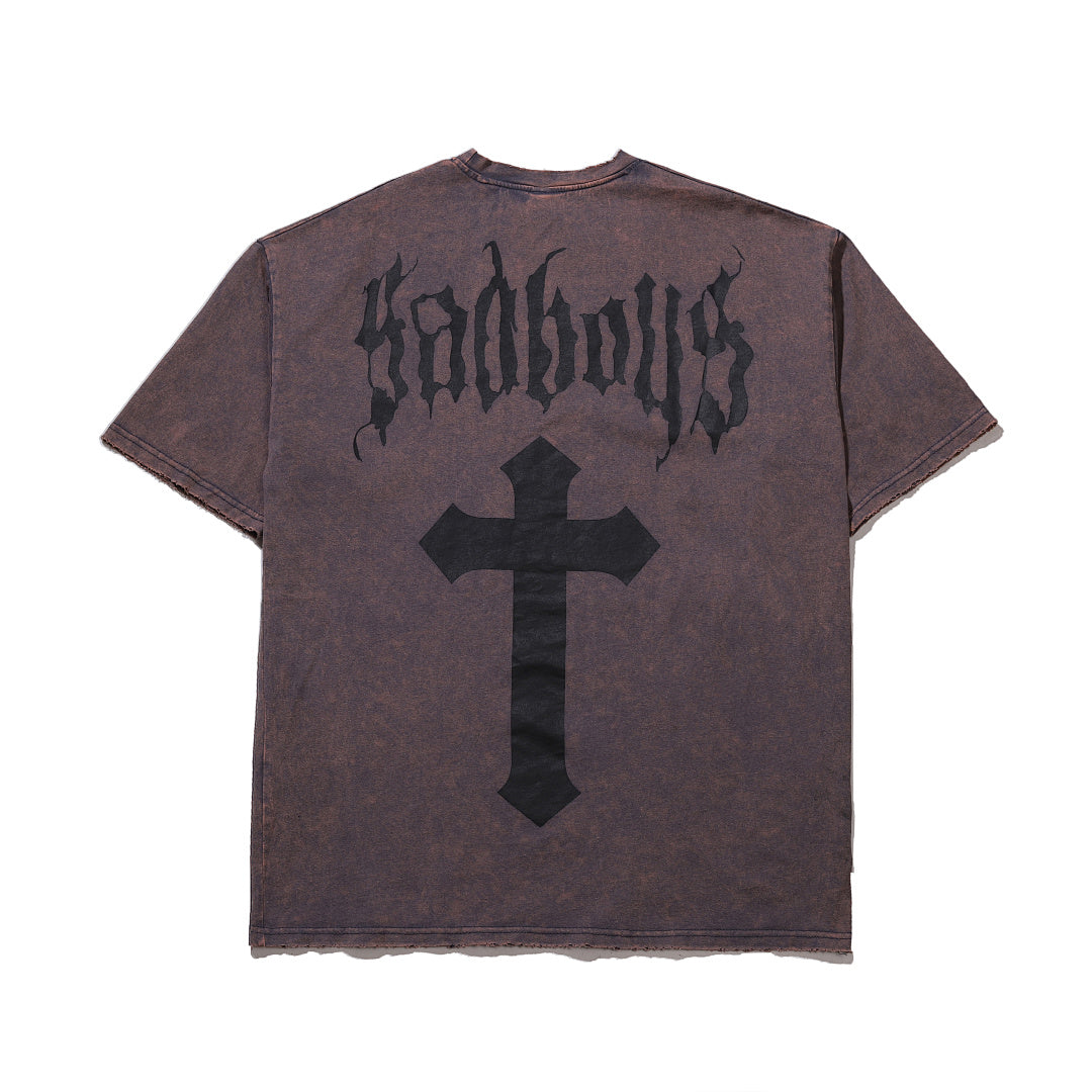 Garment-dyed short-sleeve T-shirt (grey)