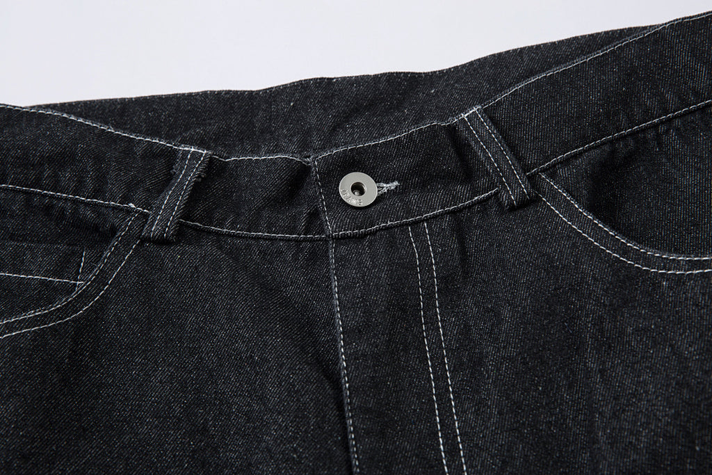 Embroidered denim trousers