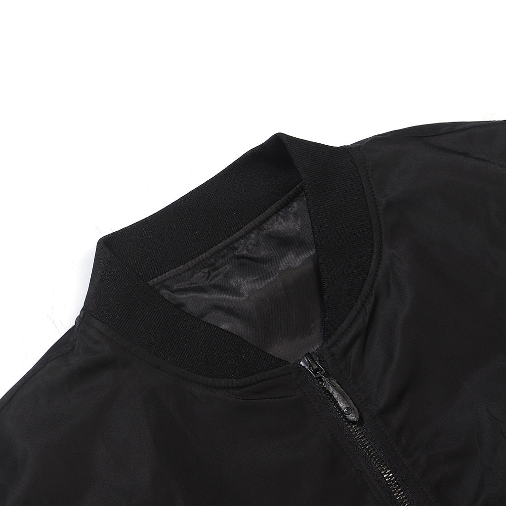 Bomber jacket — dark pink, gray, black