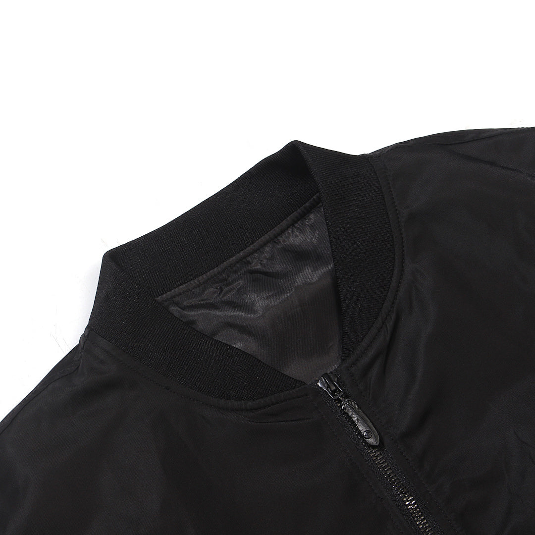 Bomber jacket — dark pink, gray, black