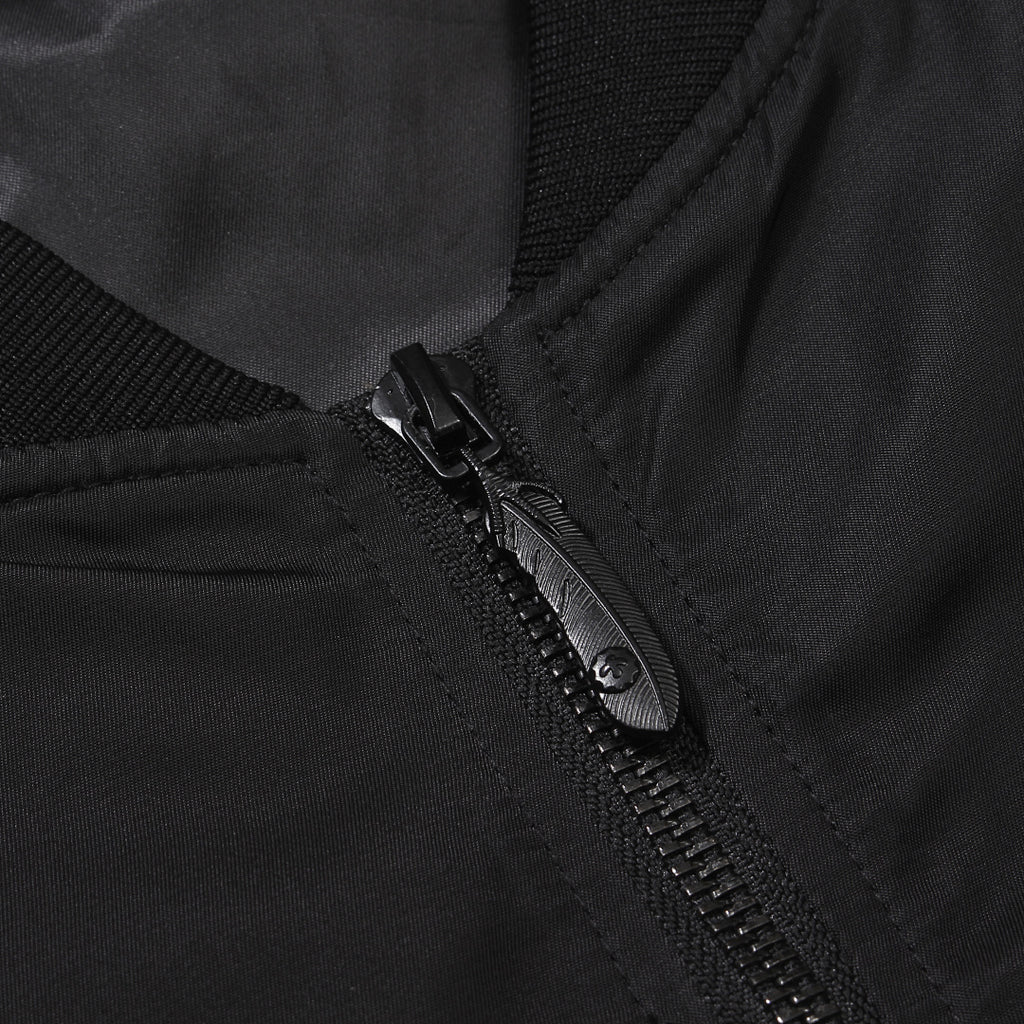 Bomber jacket — dark pink, gray, black