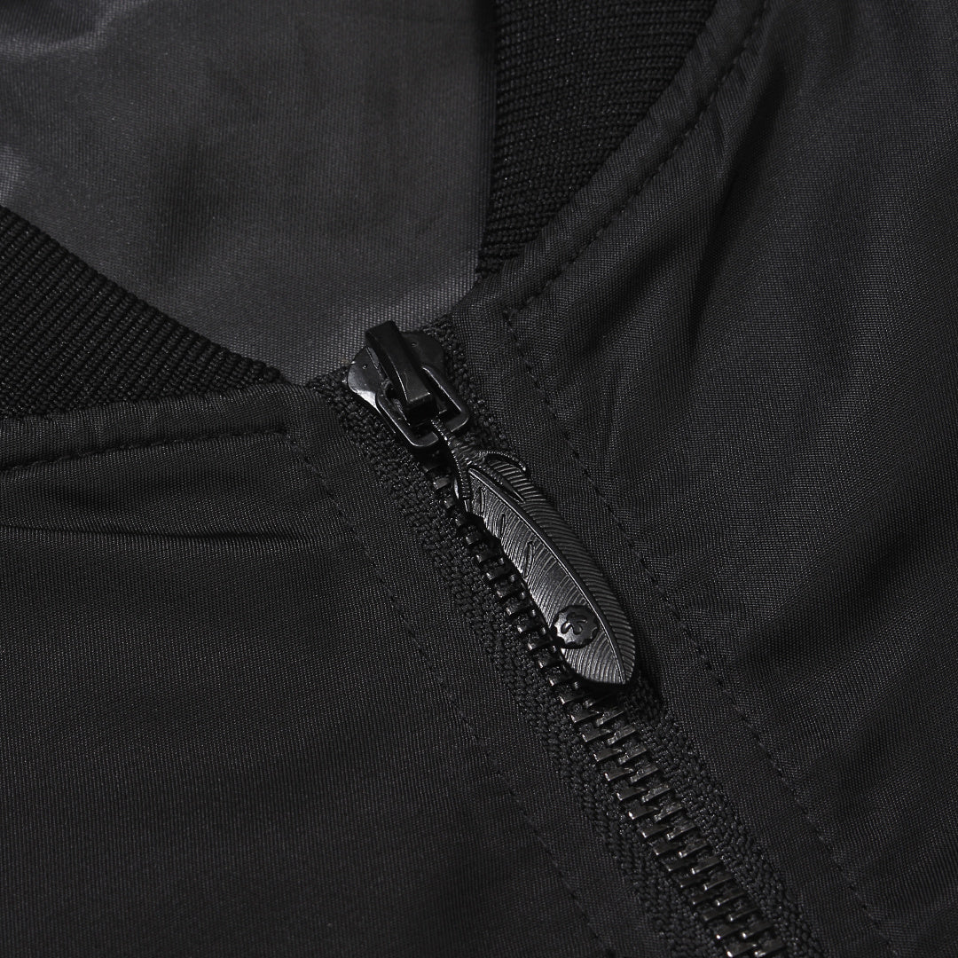 Bomber jacket — dark pink, gray, black