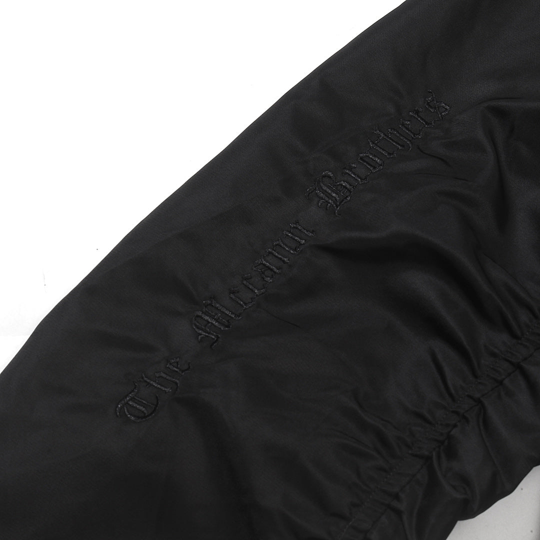 Bomber jacket — dark pink, gray, black