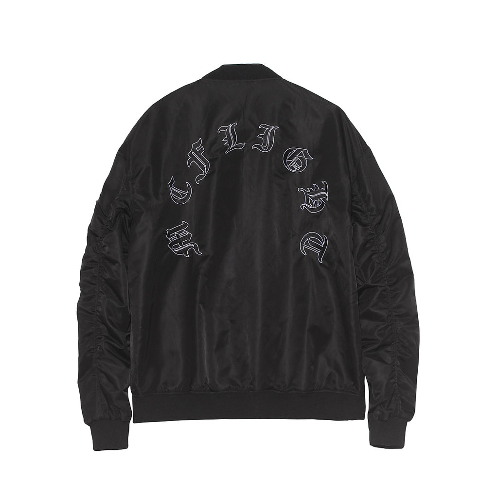 Bomber jacket — dark pink, gray, black