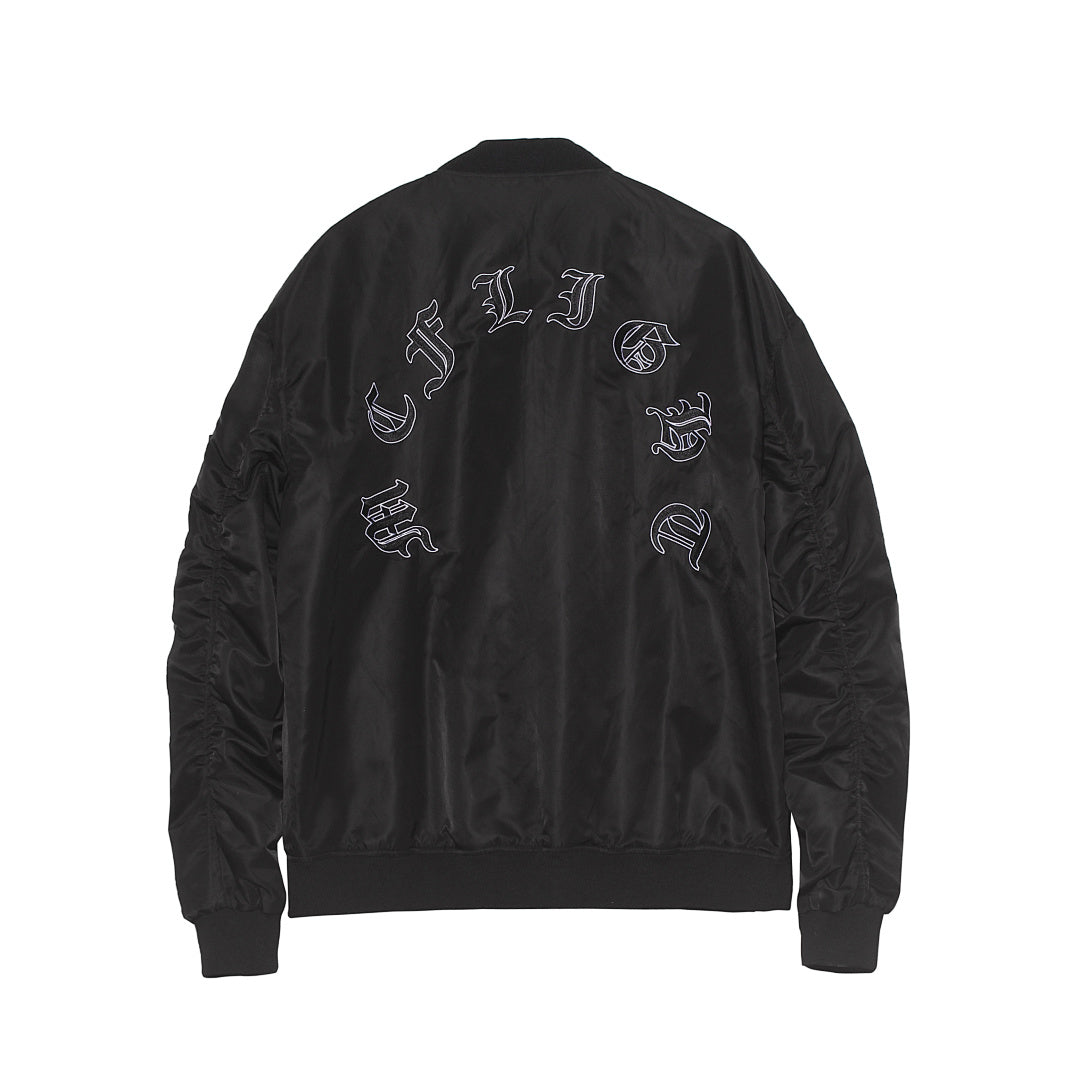 Bomber jacket — dark pink, gray, black