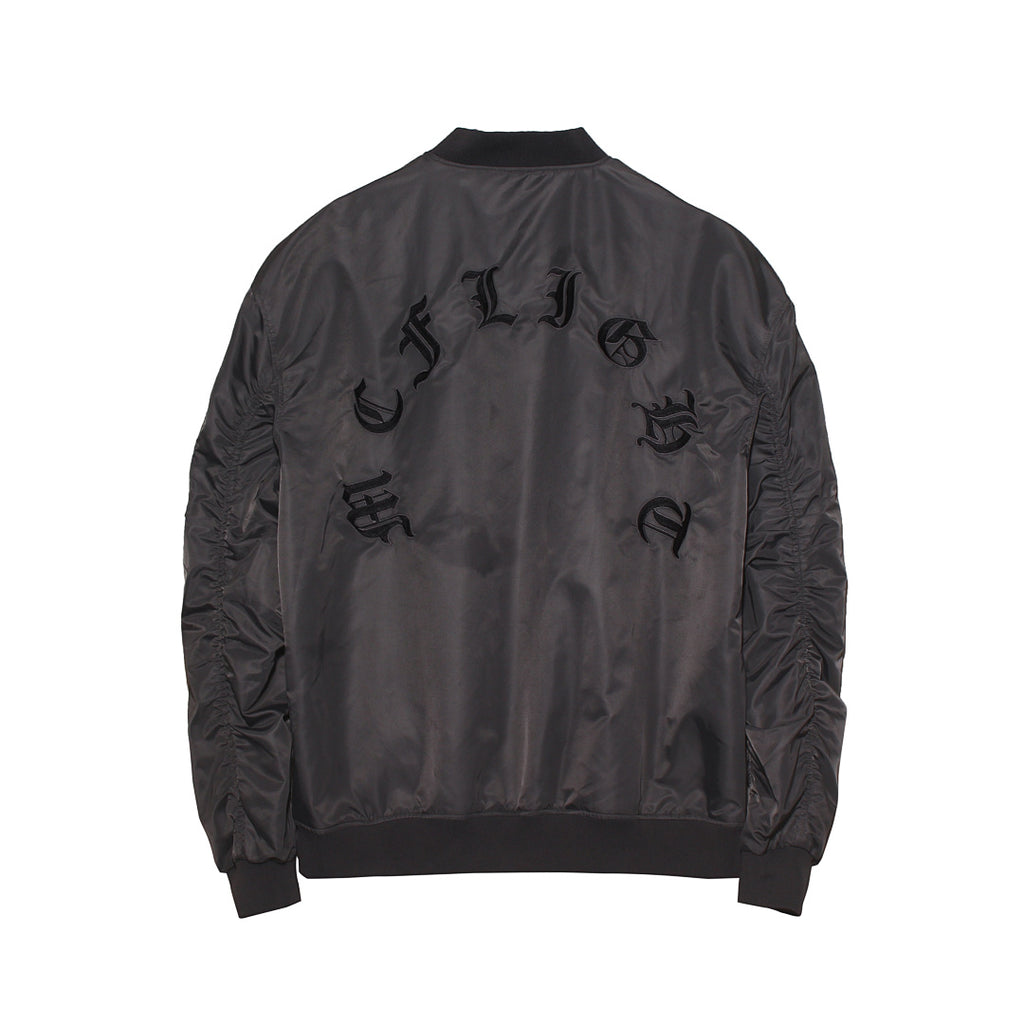 Bomber jacket — dark pink, gray, black