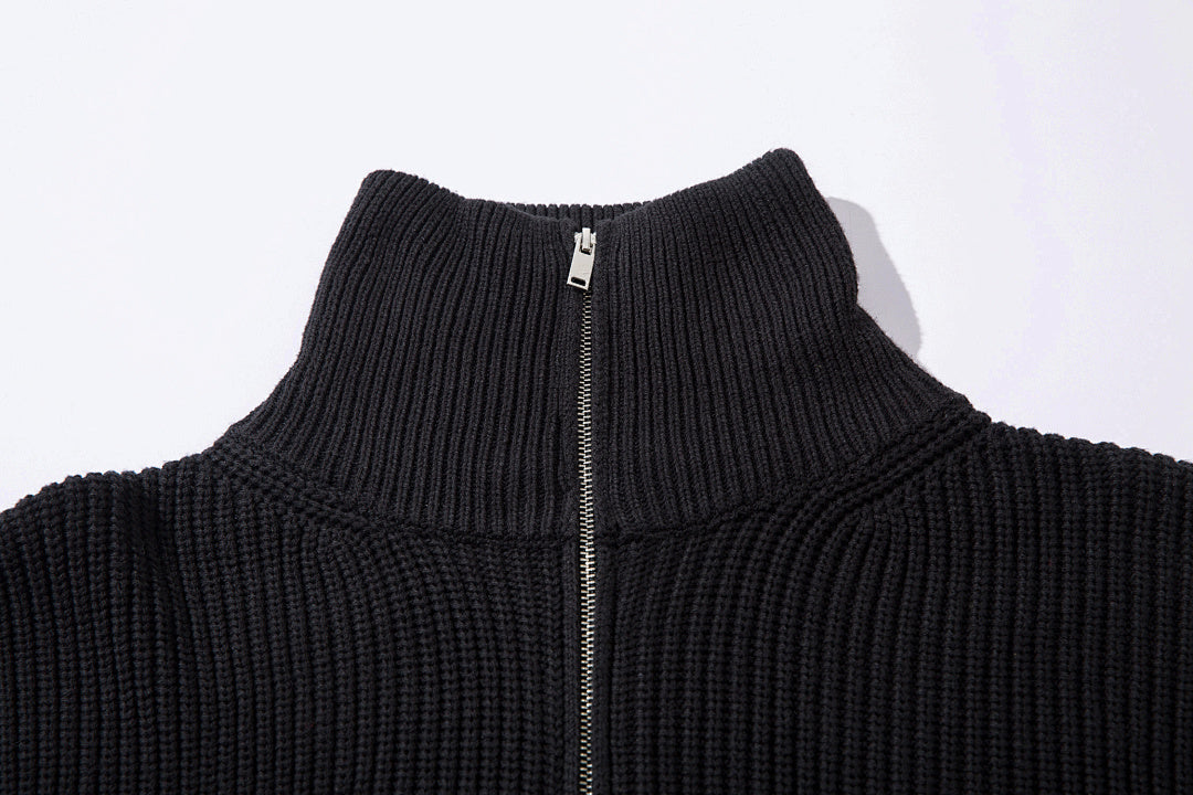 Zippered Knit Sweater