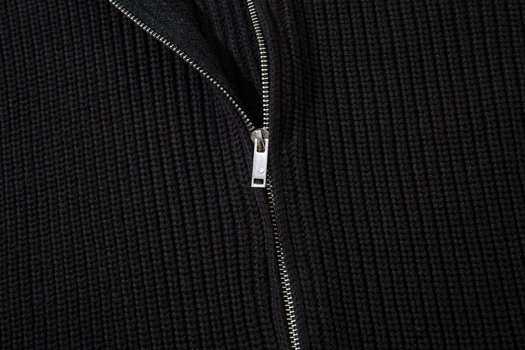 Zippered Knit Sweater