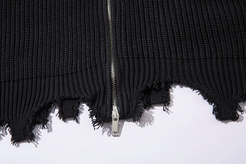 Zippered Knit Sweater