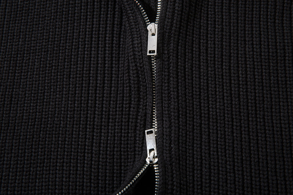 Zippered Knit Sweater